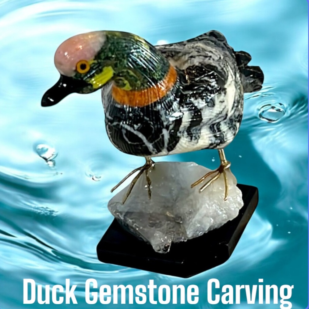 Duck Mix Natural Crystal Gemstone Carving NWOT
